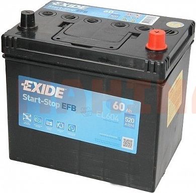Аккумулятор Exide Start-Stop EFB 60Ah/12V Japan Euro (0) EL604