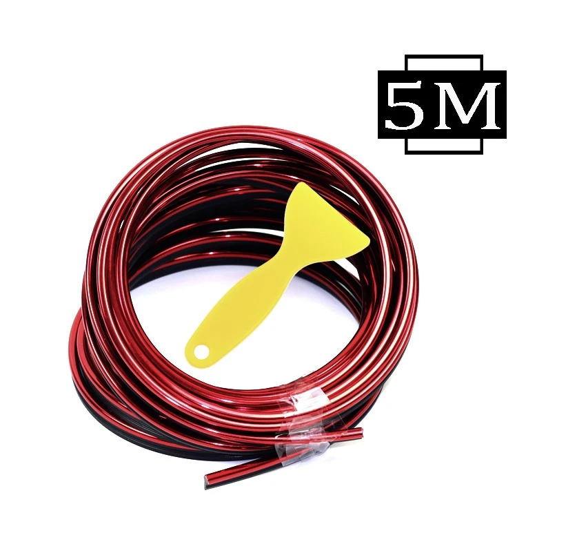 Декоративный молдинг лента для авто (красный 5м)  molding 