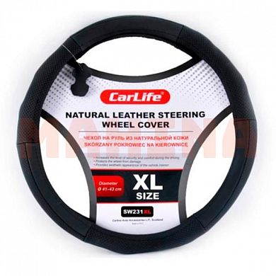 Чехол на руль CARLIFE XL 41-43, черный SW231XL