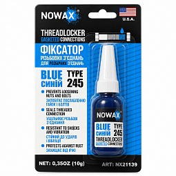 Фиксатор резьбы (для разборных соединений) синий THREADLOCKER BLUE 10g  NX21139 - mahina.in.ua