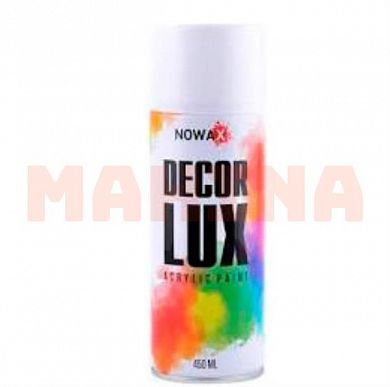 Краска-спрей акриловая NOWAX Decor Lux 9016 белый, 450ml NX48014