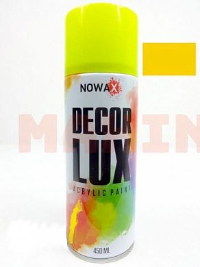 Краска-спрей акриловая NOWAX Decor Lux 1023 желтый, 450ml NX48020