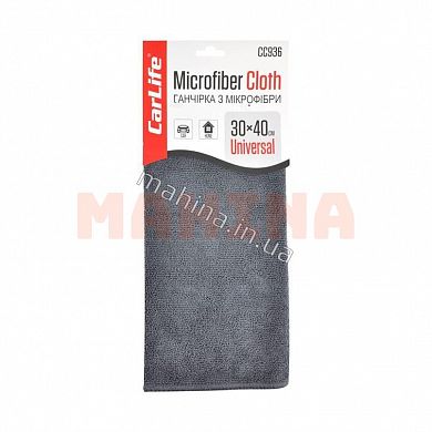 Тряпка автомобильная из микрофибры CARLIFE, 30х40 см, (серый) CC936
