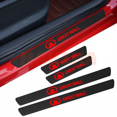 Защитные наклейки на пороги (карбон) Great Wall gw-carbon