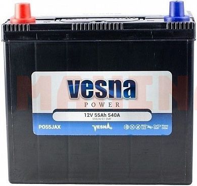 Аккумулятор Vesna 55Ah/12V Japan (1) Джили МК Кросс (МК-2) 55Ah/12V