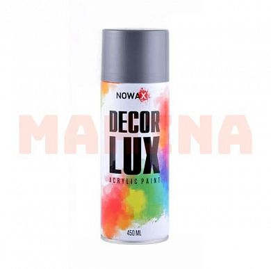 Краска-спрей акриловая NOWAX Decor Lux 9022 серебряно-серый, 450ml NX48016
