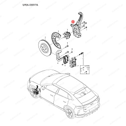 Кулак поворотный передний правый Бид Сонг Л UFEB-2304020S - mahina.in.ua