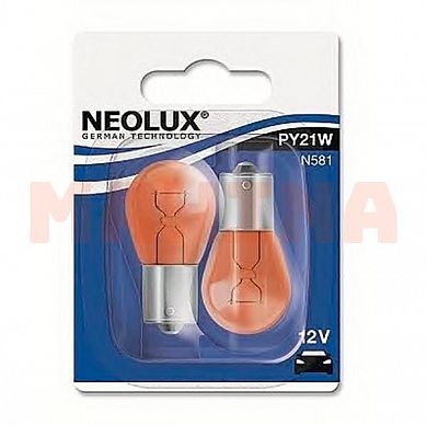 Лампа галогенная NEOLUXE (1 контакт красная) (ком-кт 2 шт) Джили ФС PY21W 12V