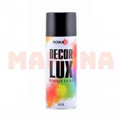 Краска-спрей акриловая NOWAX Decor Lux 9005 черный глянцевый, 450ml NX48010