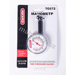Манометр аналоговый , пластиковый, 3.5 Атм  TG572 - mahina.in.ua