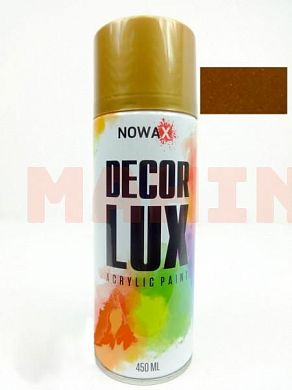 Краска-спрей акриловая NOWAX DIAMOND GOLD Decor Lux золотой металлик, 450ml NX48043