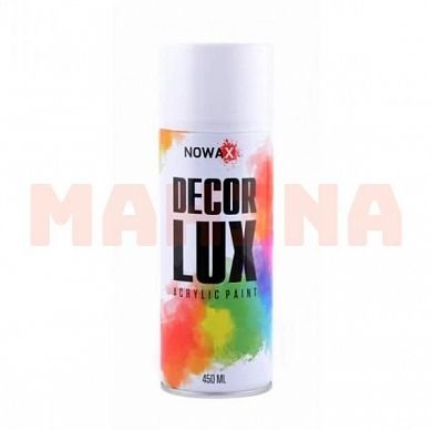 Краска-спрей акриловая NOWAX Decor Lux 9010 белый глянцевый, 450ml NX48012