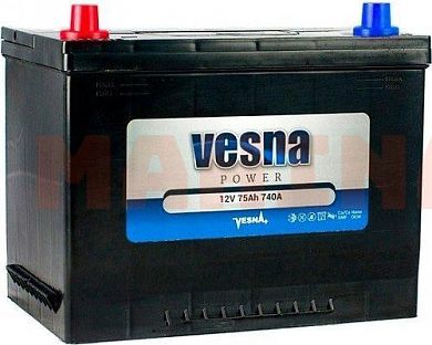 Аккумулятор Vesna 75Ah/12V Japan (1) Чери Тиго 75Ah/12V