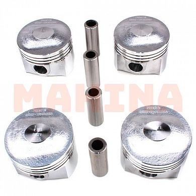 Поршень с пальцем 0.25 (ком-кт 4 шт) PREMIUM Чери Амулет (PR0105) 480EF-1004020BA
